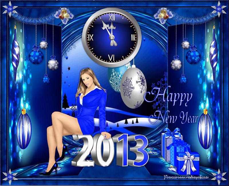 Scrap blue New Year